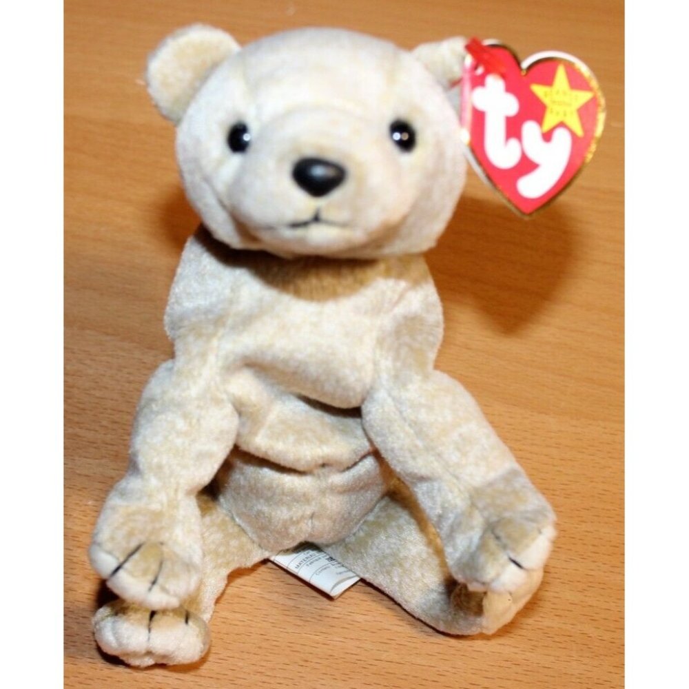 Ty Beanie Baby Almond the Bear 1999 Retired (7 inch) NWT Plush Stuffed Animal